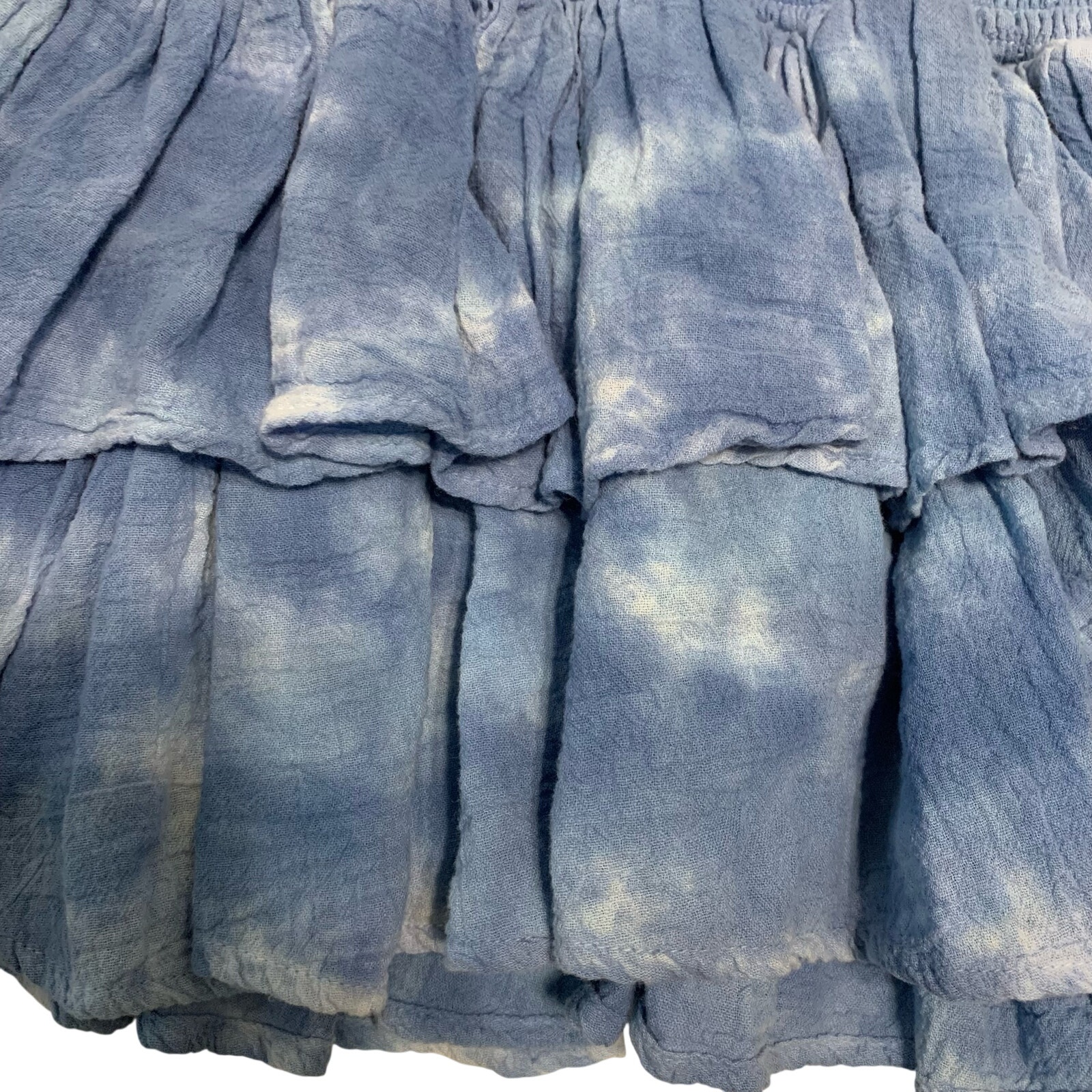 St. Bernard Honorine Tie Dye Smocked Ruffled Mini Skirt Blue Xs — image 3 of 6